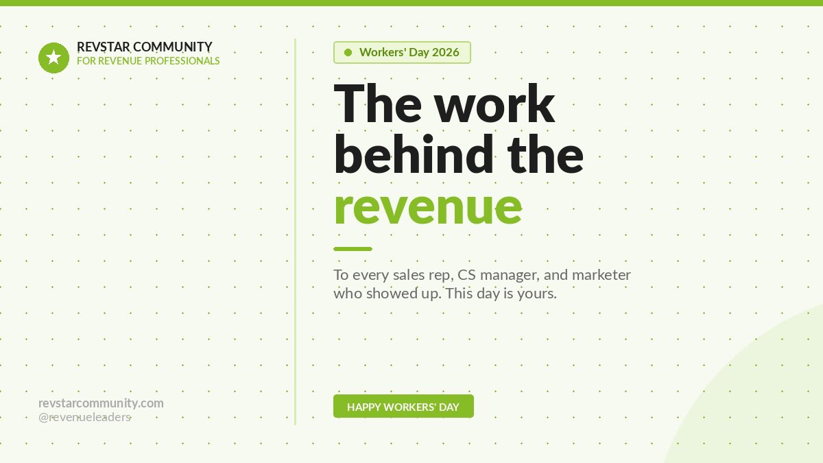 RevstarCom's tweet photo. Revenue work is invisible until the numbers hit. 

The prep nobody sees. Deals built from scratch. The renewal everybody wrote off. 

Happy Worker’s Day to every CSM, Marketer, and Salesperson. 

You rock!! https://t.co/BGg5PuGe18