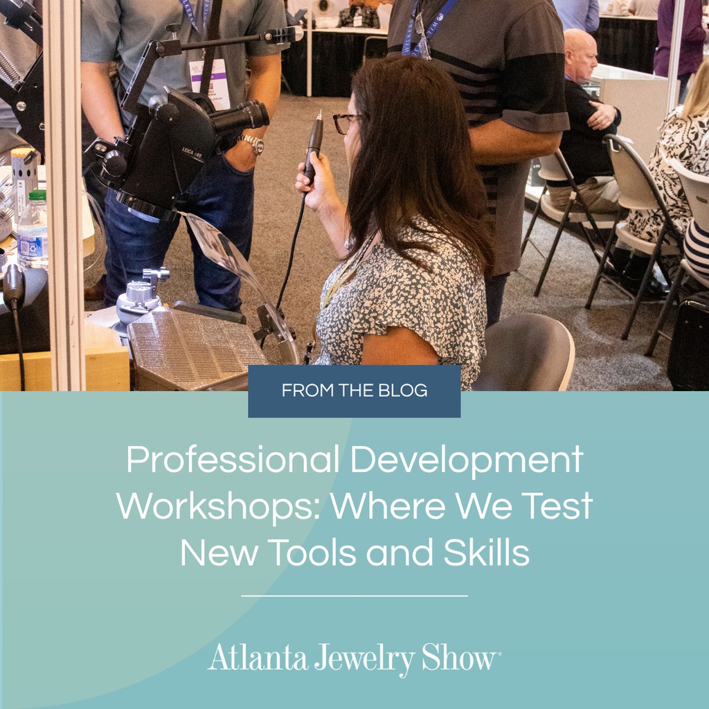 ATLJewelryShow's tweet image. Becoming a master jeweler takes years of practice. Keep your skills sharp and learn new ones at our professional development workshops! Whether you want to adopt new tech or take on an apprentice, AJS has a session for you. Read more 👉 lttr.ai/AqPOE

#AJS #BenchJeweler