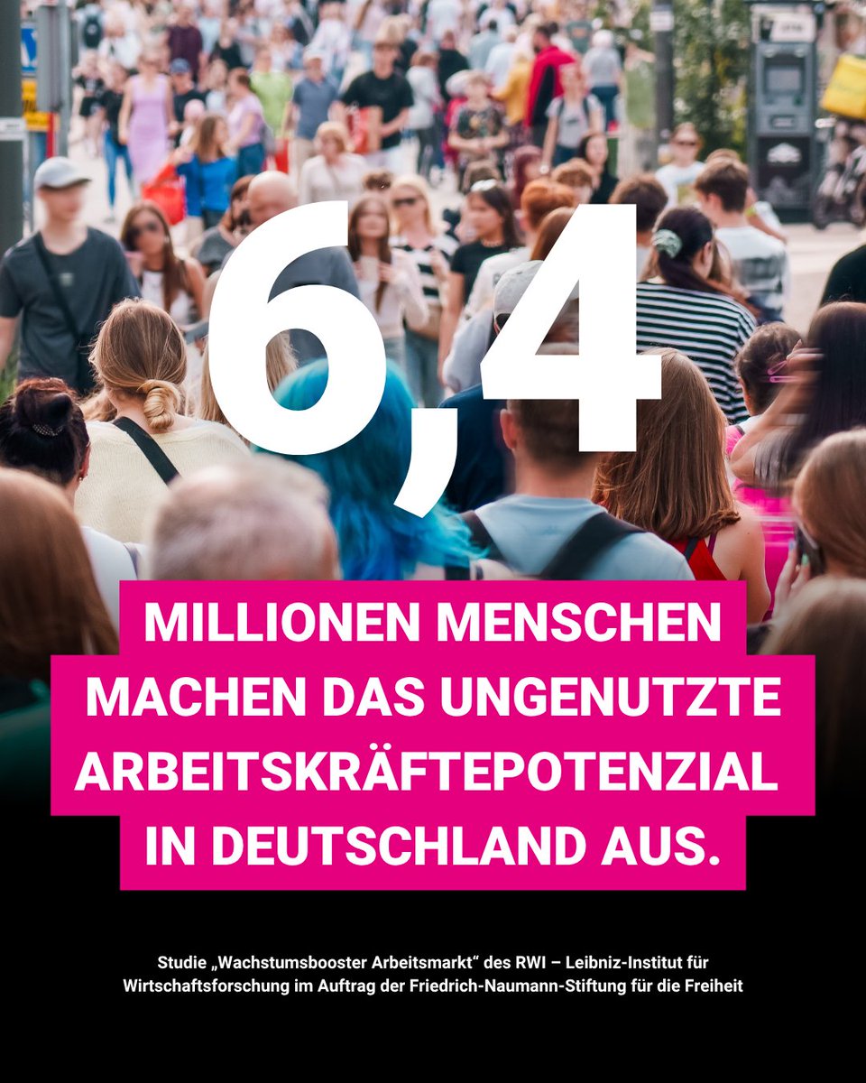 FNFreiheit's tweet image. #TagderArbeit heißt auch: Arbeit muss sich lohnen.
Doch genau das ist hierzulande nicht der Fall.
Unsere Analyse zeigt:
6,4 Millionen ungenutzte #Arbeitskräfte in #Deutschland könnten aktiviert werden.

Rund 6 Millionen Unterbeschäftigte wünschen sich mehr Arbeitsstunden. Ein