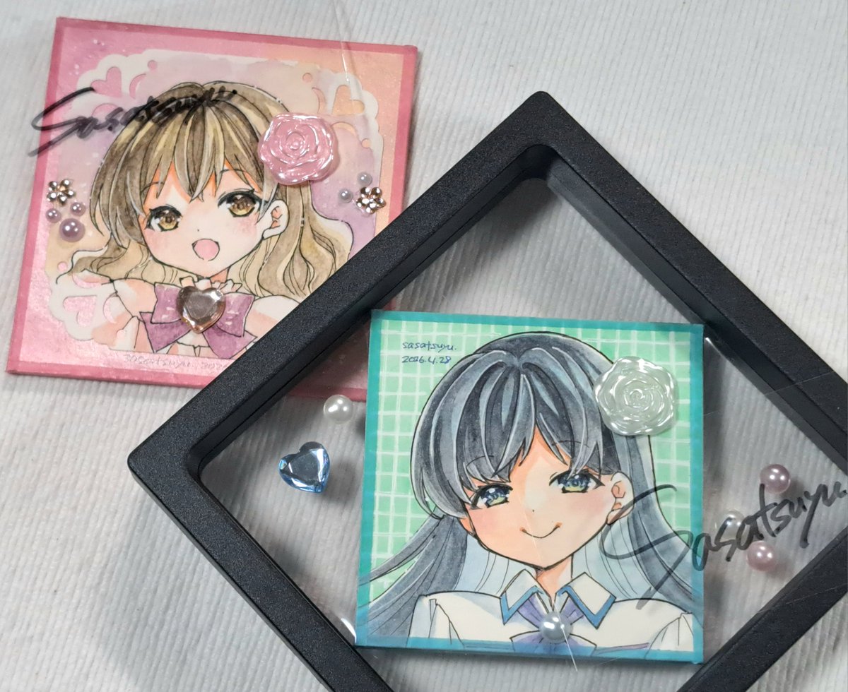 「明日さぼてん村イラスト展初日の在廊に合わせて一時BOOTH閉じます。直筆明日持っ」|ささつゆ🦊5/5【COMITIA144】H28b📚5/6【A40】参加のイラスト
