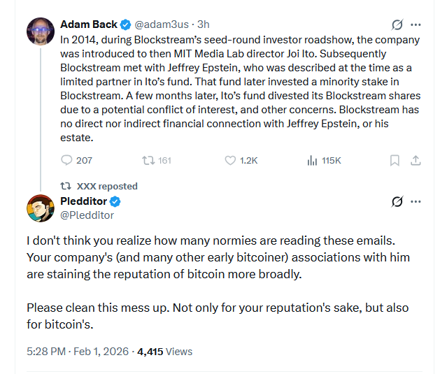 cryptorebel_SV's tweet photo. @CryptoNewsHntrs Adam first discussed this with Jeffrey Epstein back in 2014 when Epstein funded BlockStream: https://t.co/OMw4CcQQoV