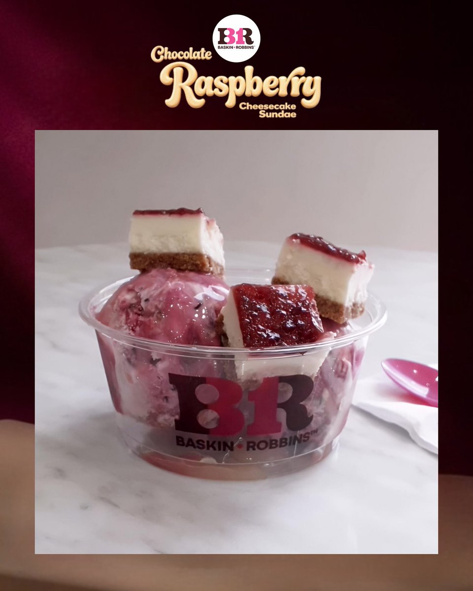dana41976810's tweet image. New Baskin Robbins Chocolate Raspberry Cheesecake Sundae 🍰✨🍨
Is a featured limited time Ice Cream flavor featuring a creamy blend of cheesecake and raspberry ice creams,  

@BRMiddleEast #BRMiddleEast #IceCream