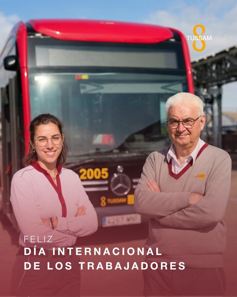 Hoy, 1 de mayo, conmemoramos el *Día Internacional de los Trabajadores* y queremos hacer un reconocimiento muy especial a nuestro mayor motor: nuestro equipo humano. 🚌❤️

En TUSSAM somos conscientes de que para que la ciudad avance, se necesita el esfuerzo conjunto de muchas