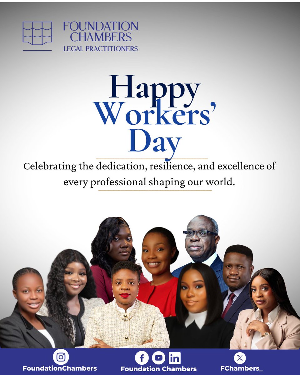 FChambers_'s tweet photo. Today, we celebrate the dedication, resilience, and excellence of every professional shaping our world. At Foundation Chambers, we honour the hard work, commitment and impact of our team and workers everywhere. Happy Workers’ Day!

#HappyWorkersDay #FoundationChambers #WorkersDay https://t.co/zXGWUUrEgU