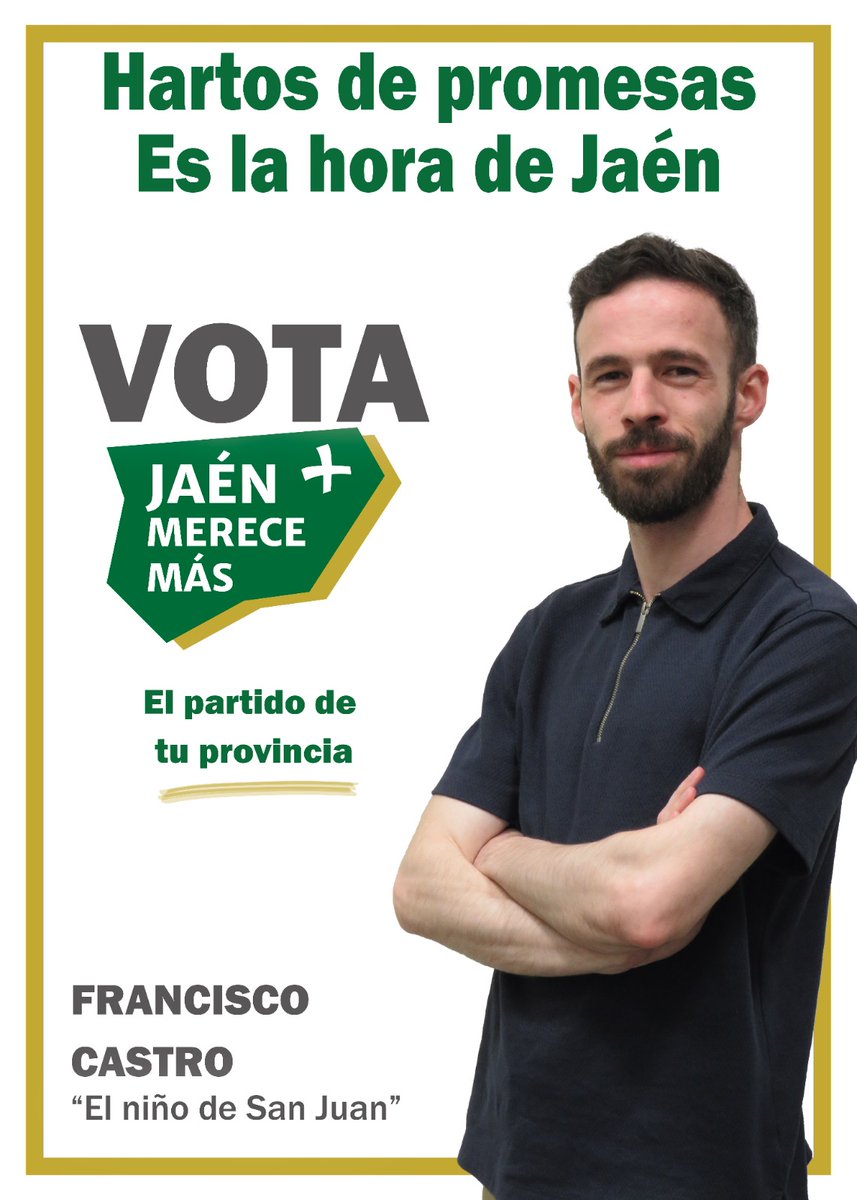 Como muchos de vosotros, me niego a seguir viendo cómo Jaén pierde oportunidades, recursos y, sobre todo, a su juventud. Estoy aquí porque comparto una certeza innegable: el conformismo no es una opción. 

Tu provincia está en tus manos. 
<a href="/jaenmerecemas1/">💚 Jaén Merece Más 💚</a>