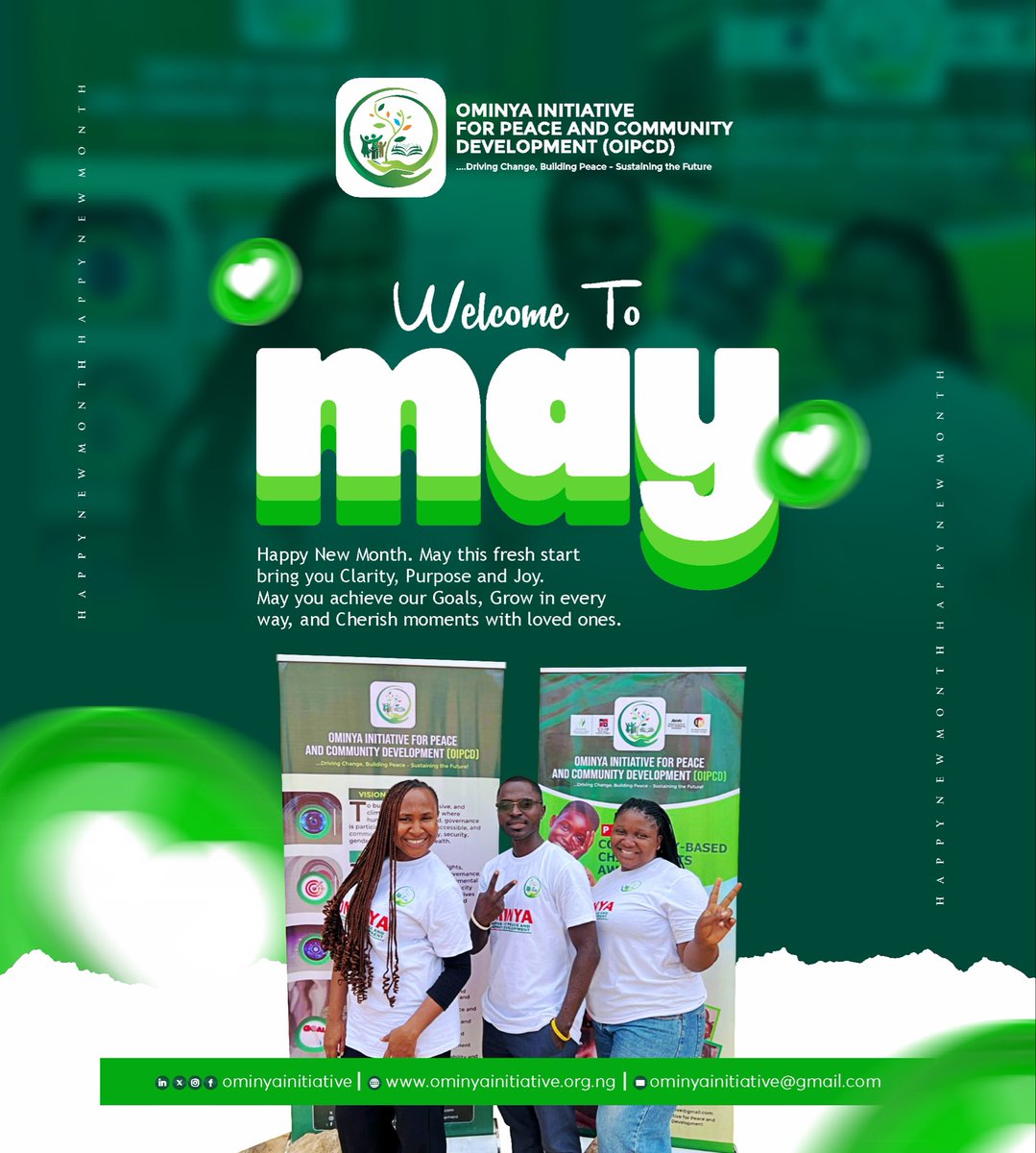 ominyainitiativ's tweet image. Welcome to May

As we step into a new month, @ominyainitiativ continues its commitment to advancing peace, inclusion, and sustainable development.

Together, we move forward — creating impact where it matters most.

#Peacebuilding #OminyaInitiative #OIPCD #SustainableDevelopment