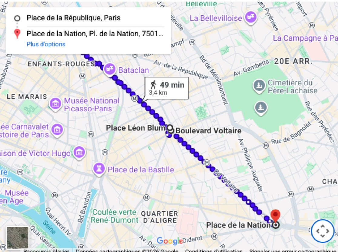 #1erMai #Paris 🚶🏻‍♀️🚶🏻🚶🏼‍♂️Pour cette édition 2026, le cortège parisien s’élancera à partir de 14h00 🕑 depuis la pl. de la République ( 11e arr.), en direction de la pl. de la Nation. Il empruntera le bd Voltaire, puis la place Léon Blum, avant de retourner boulevard Voltaire et de