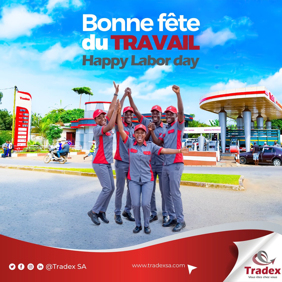 Tradex_SA's tweet photo. À nos vaillants héros du quotidien,

À toutes celles et ceux qui font la force et la richesse de notre société 💯

*Bonne Fête du Travail !🎉 https://t.co/aqaMlPKpVC