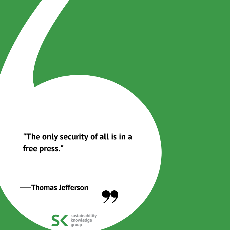 SKnowledgeGroup's tweet photo. A free &amp; independent press is essential for a healthy society. It ensures #transparency holds power accountable &amp; gives people the information to make informed decisions. Protecting #pressfreedom means safeguarding #democracy &amp; the voices of all. #Journalism #WorldPressFreedomDay https://t.co/y6qOqFIu6T