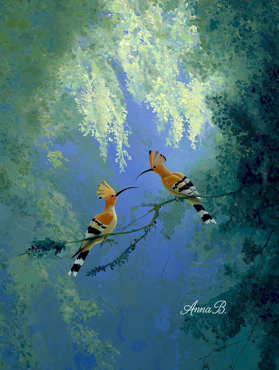 Aurora41155547's tweet image. Light Falls in Silence
#Art #AIArt #Nature #Birds #Hoopoes