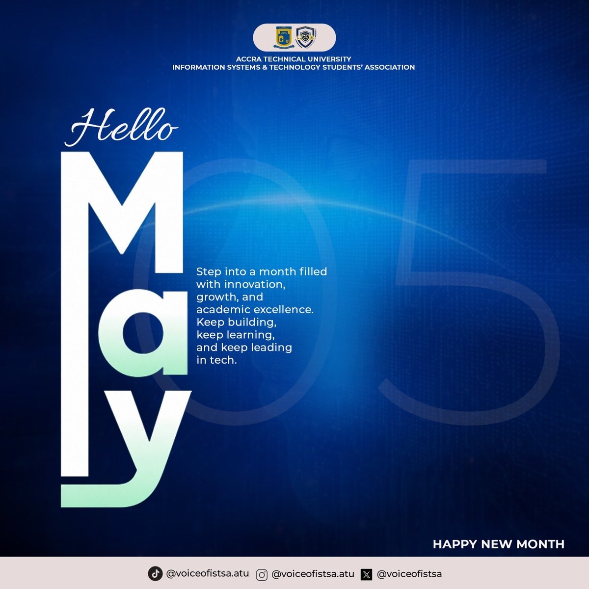 VoiceOfISTSA's tweet photo. May is officially here ⏳

A new month for innovation and leadership at IST Dept. 💻
ATU is the heart, we’re the heartbeat.

Keep building. Keep leading. The future is ours to code. 🚀

#ISTSA #ATU #NewMonth https://t.co/YOm7mkEYfA