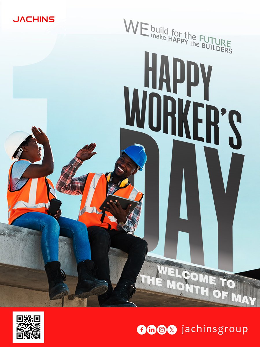 jachinsgroup's tweet photo. Today, we celebrate every worker whose dedication makes impact possible.

Happy workers day..

 #WorkersDay #Jachins
#WorkersDay #JACHINSDevelopmentLimited #BuildingWithPurpose https://t.co/8vggRlWckp