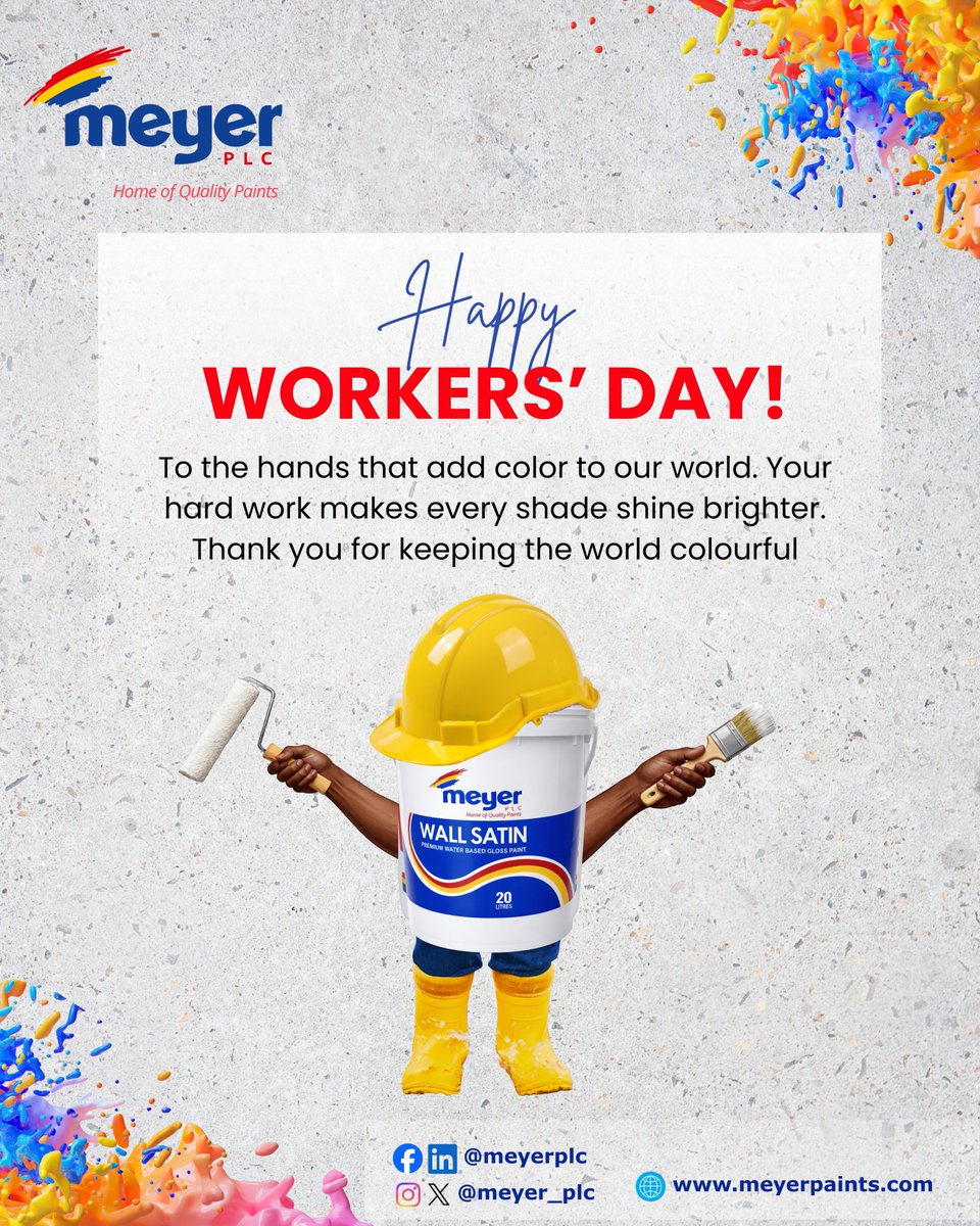meyer_plc's tweet photo. Today, we celebrate the dedication, skill and passion that keep our world moving and colourful.
Happy Workers’ Day!

#Internationalworkersday #meyerplc https://t.co/XRrzLUMMNY