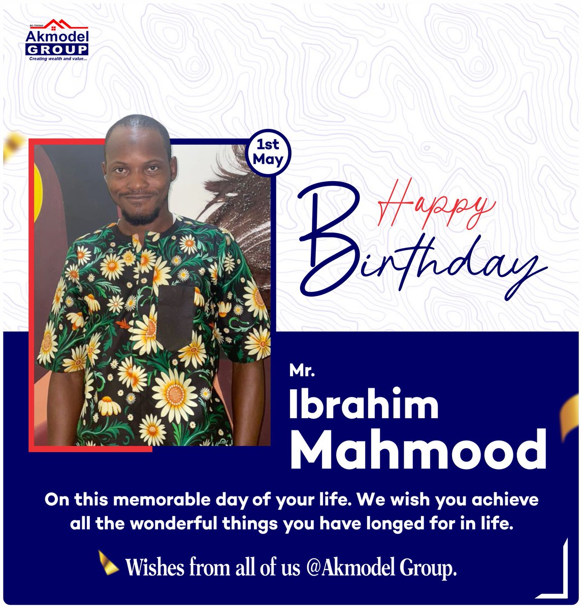 Akmodelhomes's tweet photo. Happy Birthday, Mr. Ibrahim Mahmood!

We celebrate your strong zeal, and positive impact at Akmodel Group. Your commitment and support truly make a difference.

Wishing you good health, greater achievements, and continued success in the year ahead.

Warm regards,
 Akmodel Group https://t.co/wn6UMrrF05