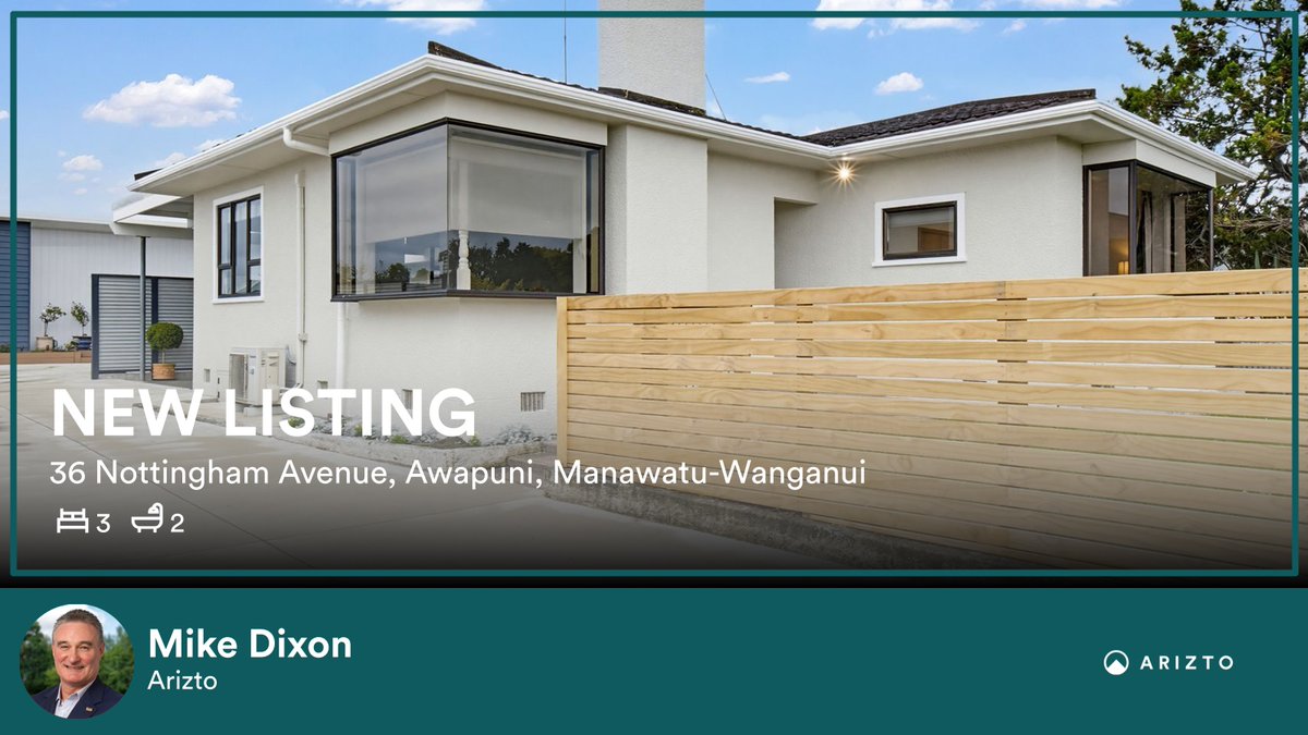 MikeDixonPN's tweet photo. 🛌 3 🛀 2
📍 36 Nottingham Avenue, Awapuni, Manawatu-Wanganui

Check out my latest listing on RateMyAgent.
Branch Manager Licensee 10053907

Mike Dixon 021 1040 130

...
#ratemyagent #palmyrealestate #feildingrealestate #ashhurstrealestate  #manawaturealestate #ariztomanawatu... https://t.co/rdn6BrEMp6