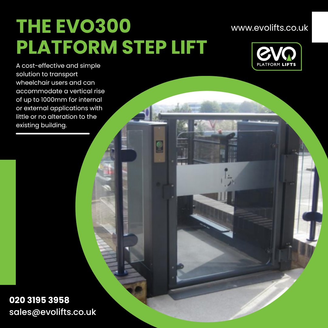 EVOLifts's tweet photo. The EVO300 platform step lift ♿⬆️

Find out more 👉 https://t.co/SpI4ydyJ7D

#evolifts #platformlift #accessibility #wheelchairaccess #buildingaccess #inclusivedesign #commercialproperty #healthandsafety #ukconstruction #accessforall https://t.co/pnjycvGDRP