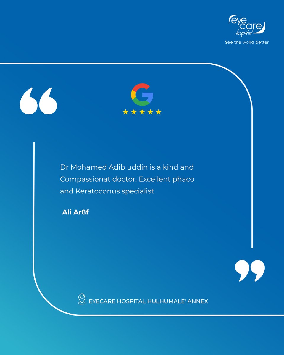 eyecareclinicmv's tweet image. Your feedback truly matters, it motivates us to keep getting better every day.
Thank you for choosing us with your care! 💙

#YourWordsMatter #HappyClients #ThankYou #CustomerVoices #TestimonialSpotlight