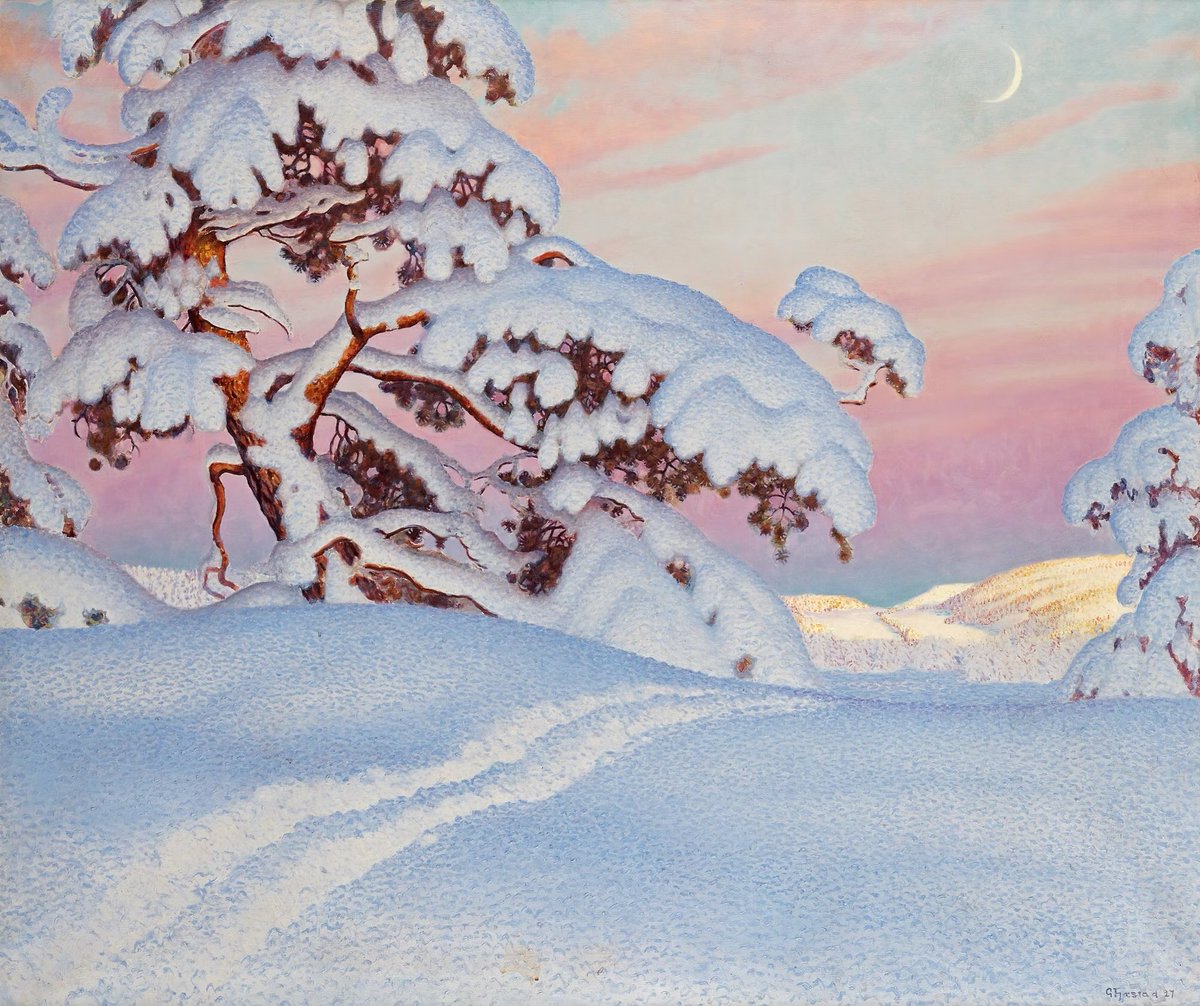 雪景色を描かせたらおそらく右に出るものはいない。

スウェーデンの画家グスタヴ・フィエースタード（1868〜1948）の作品。