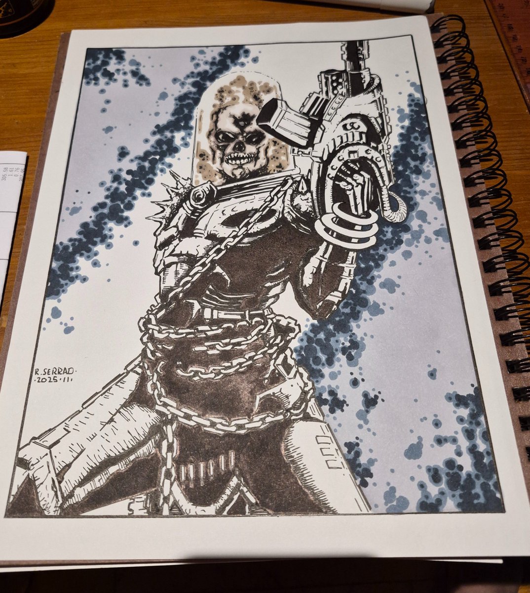 richardserrao's tweet photo. Cosmic Ghost Rider art commission 9 x 12 inches in size, mixed media.

#ghostrider #richardserraoart #richardserraosketch #marvelcomics #Disney #johnnyblaze #mikeploog #cosmicghostrider #art #sketch #artinspiration # https://t.co/y5WQNObpTo
