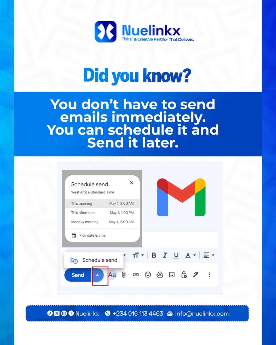 nuelinkx's tweet image. Did you know?
Drop a YES or NO

#DidYouKnow #Gmail #GoogleWorkspace #nuelinkx