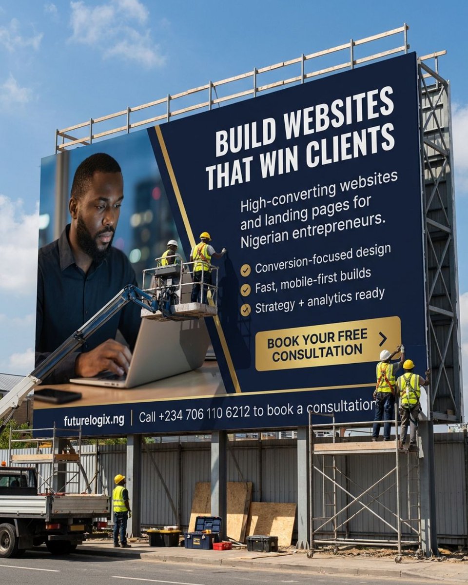 FutureLogix's tweet photo. Your website should be converting visitors into clients 24/7.

FutureLogix builds sites &amp; landing pages that actually work for your business.

👉 https://t.co/7CrPtRX0jb
📞 +234 706 110 6212

#FutureLogix #WebDesign https://t.co/xXpbU7Ofyv