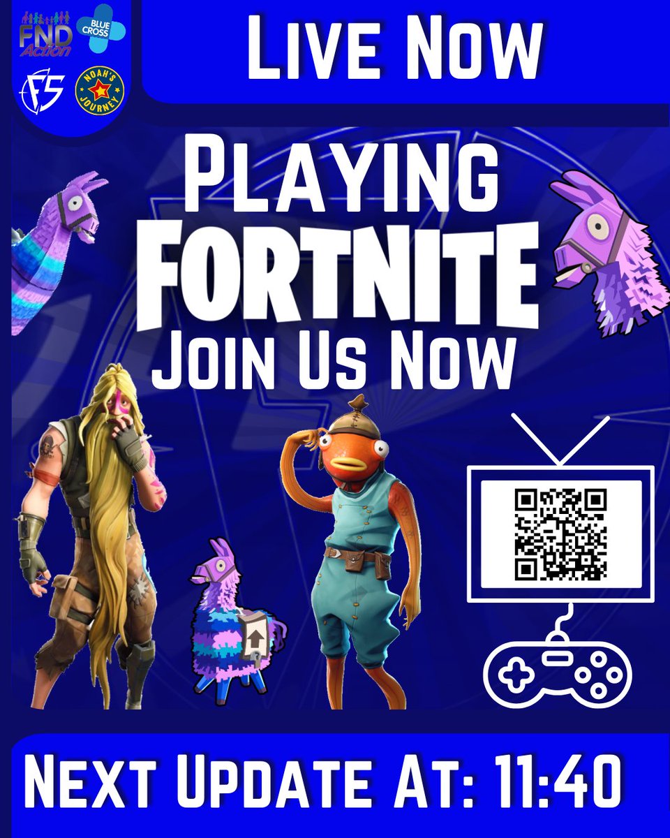 FirstShotSGS's tweet image. We are live on Twitch! Come join us for our #Charityreload Event, in support of @The_Blue_Cross, @just4_children Noahs Journey, and @FNDAction 

#livestreaming #fortnite #esports #gamingforchange