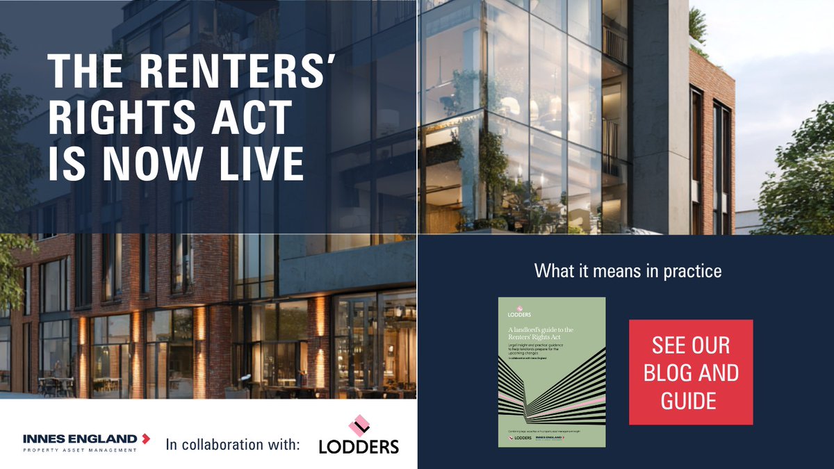 InnesEngland's tweet image. The #RentersRightsAct is now live.

The focus shifts from what’s changing to what it means in practice for #landlords.

Read more: innes-england.com/renters-rights…

Guide: innes-england.com/wp-content/upl…

#Property #AssetManagement