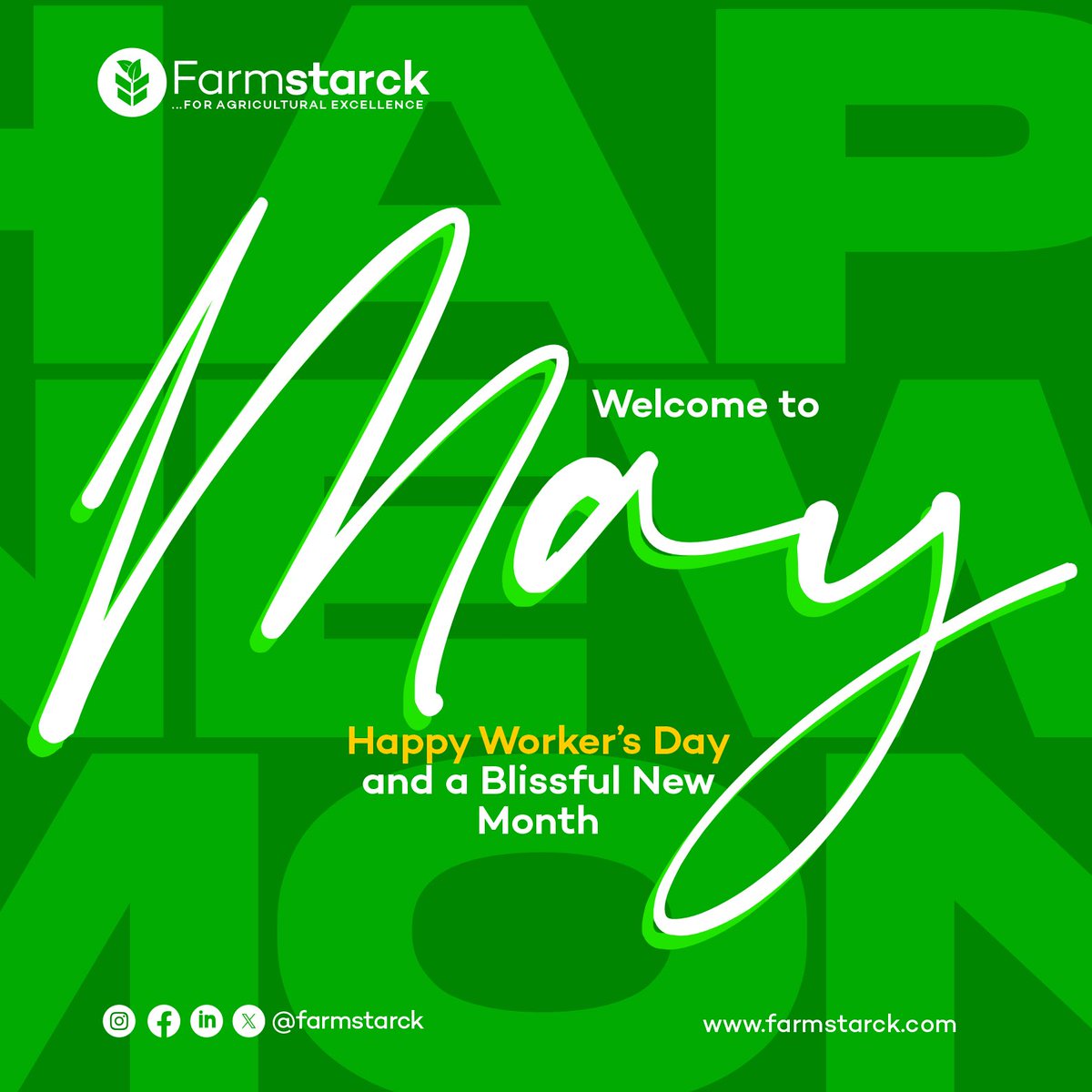Farmstarck's tweet photo. Happy Worker’s Day &amp; Happy New Month! 🌱💚

As we step into a new month, may it bring fresh opportunities, growth, and abundant results for everyone

Here’s to progress, productivity, and a thriving month ahead.

#WorkersDay #HappyNewMonth #MayGoals #Farmstarck #KeepGrowing https://t.co/ka9bxnwixu