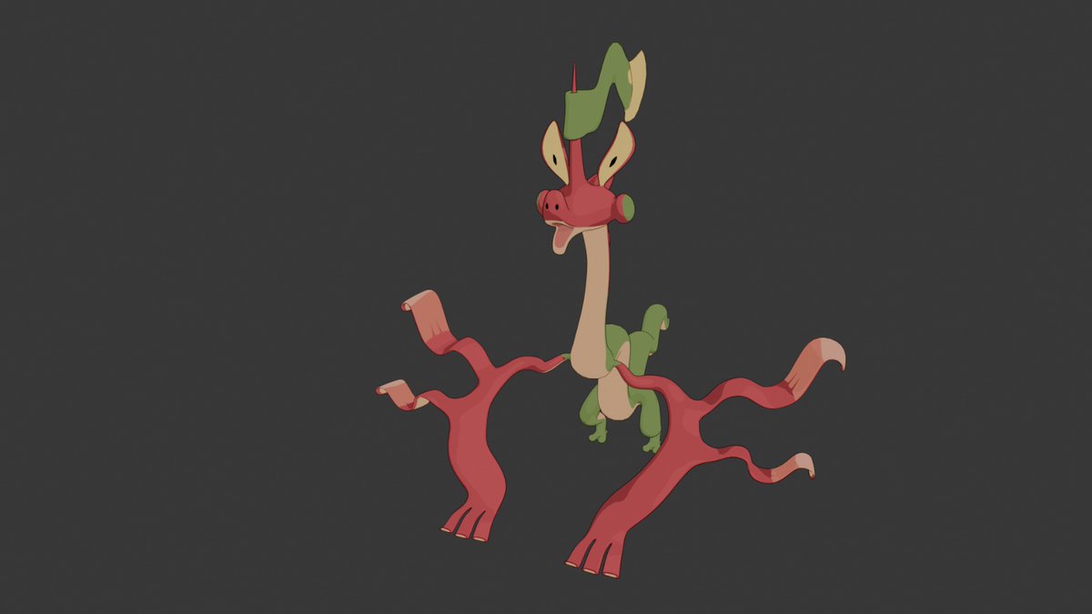 Slpgui's tweet image. Flappeel 🐉🍎
Concept by @N4ni_N4ni 
#3D #blender #b3d #blender3d #Pokémon #fakemon