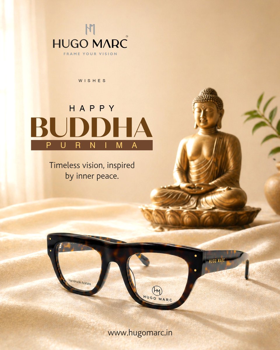 Hugomarceyewear's tweet photo. See with clarity, live with calm ✨

This Buddha Purnima, embrace timeless vision with Hugo Marc 👓🧘‍♂️

#BuddhaPurnima #InnerPeace #HugoMarc #Eyewear #MindfulLiving https://t.co/XKb3t0BmkQ