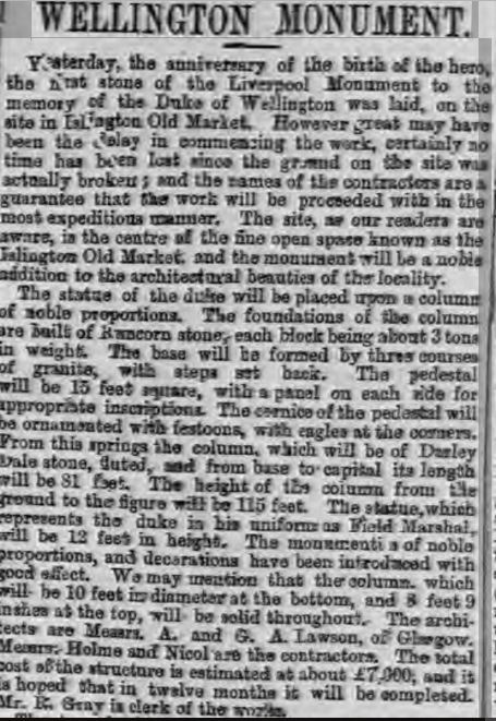 Liverpool1207's tweet image. The foundation stone for the Wellington Monument #Liverpool was laid on 1st May 1861, the anniversary of his birth.
He would not be pleased today looking down today at the condition of the paving surrounding him.