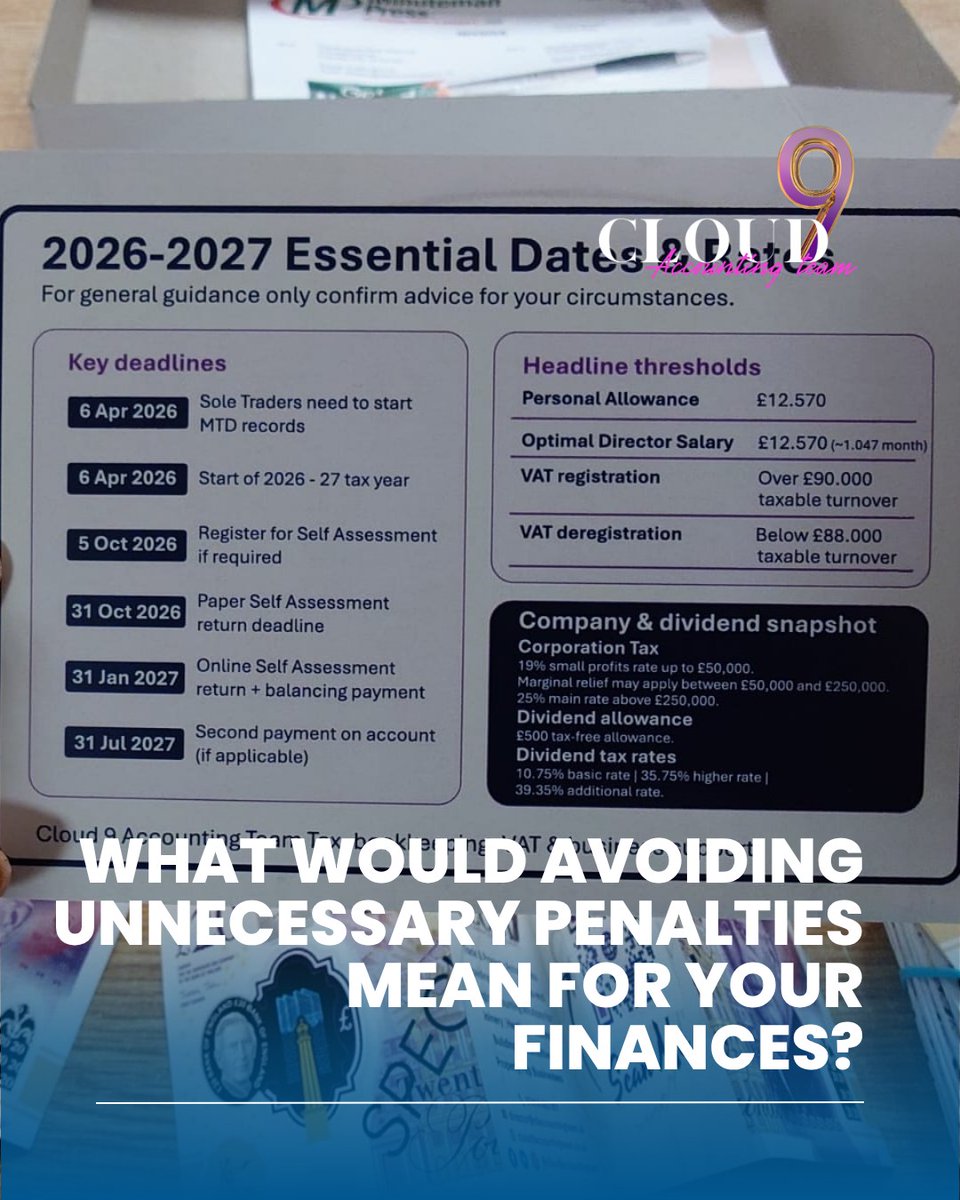 c9b_fife's tweet image. 📌 Staying compliant protects both your finances and your future.

Start planning smarter with Cloud 9 Accounting — your partner in proactive tax management.

What steps are you taking now to avoid unnecessary tax penalties?

🌐 cloud9accountingteam.co.uk

#TaxCompliance