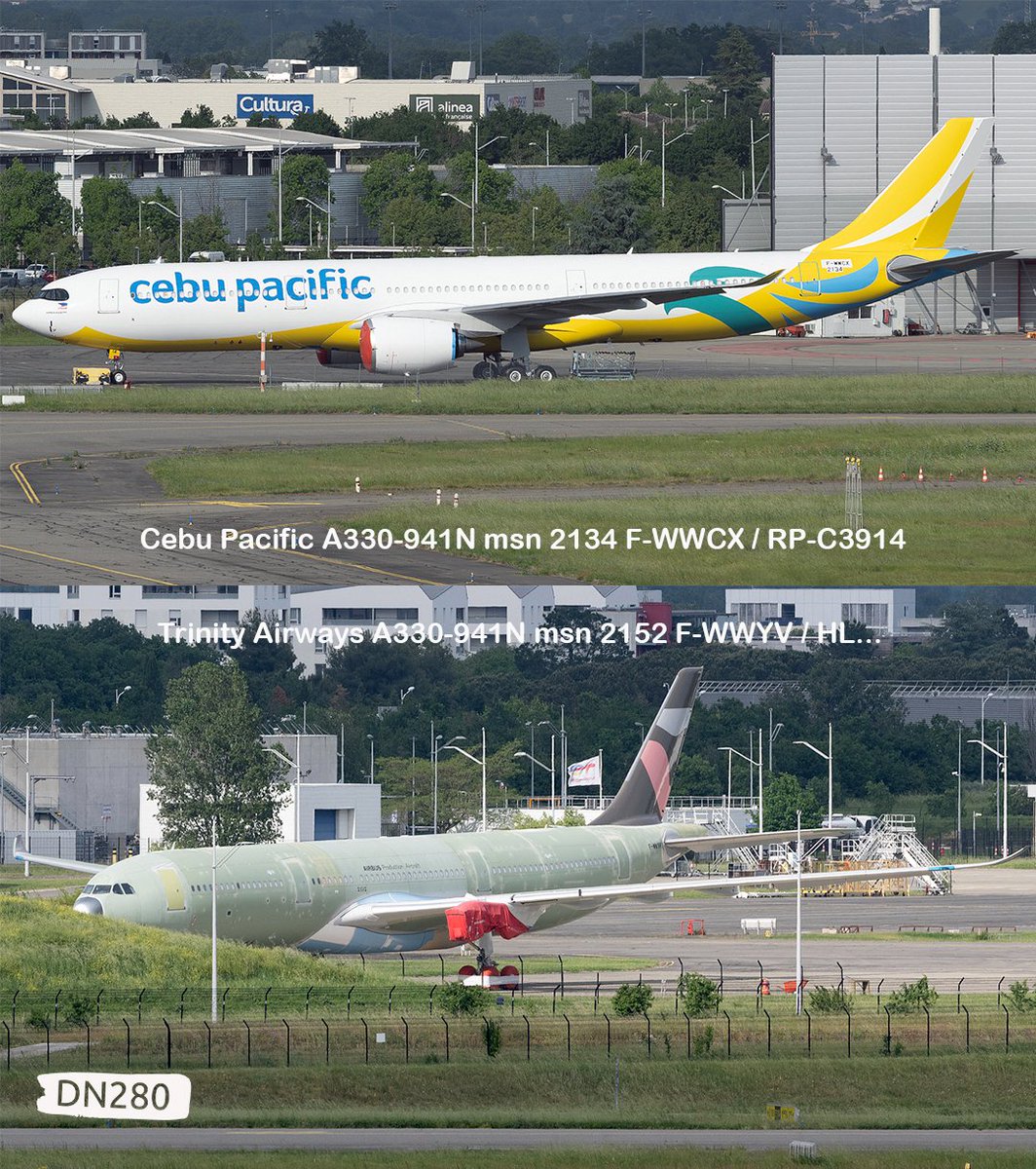 Cebu Pacific A330-941N msn 2134 F-WWCX / RP-C3914 - CEB/15
Trinity Airways A330-941N msn 2152 F-WWYV / HL... TWB/01

30/04/2026