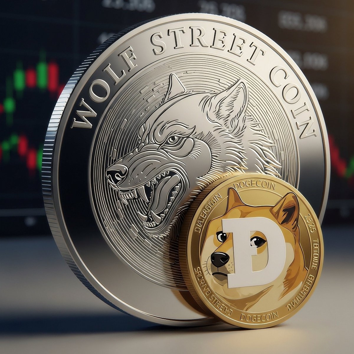WolfArmy77's tweet photo. Who will win the battle? 
#wolfstreet  or #dogecoin https://t.co/4fWOK4G8Af