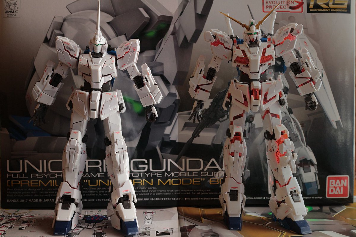 e17_s_i's tweet image. 並べてみた…
嘘です。
合成写真です♪
RGユニコーンガンダム

#灰音シャルグレード #unicorn #ユニコーンガンダム #ガンダムUC