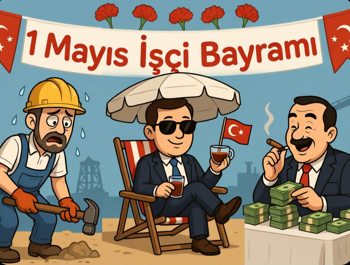 emrah_ulu_dag's tweet photo. Grok'a 1 mayısta çalışan işçi, memur ve patronu gösteren bir görsel yap dedim🤔 https://t.co/X1ZBPVXorH