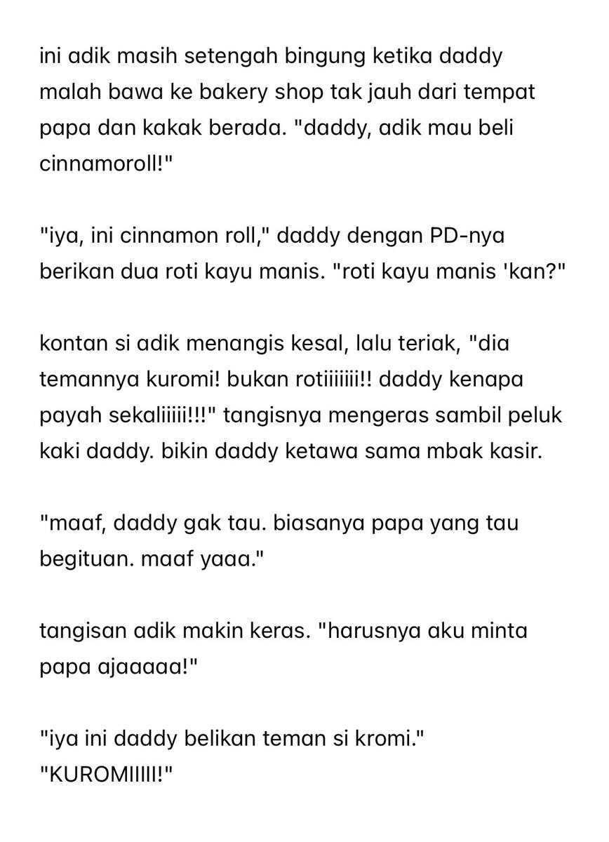 scriptreine's tweet photo. #rombas — wajar ya adik, daddy gak tau cinnamoroll. soalnya udah sepuh juga😓 https://t.co/V4MgntlMEM