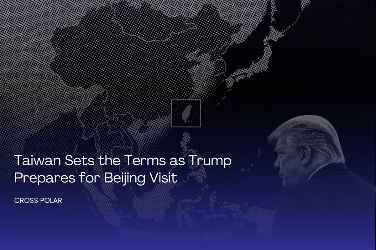 cross_polar's tweet photo. Trump is set to visit #Beijing on May 14–15 for talks with Xi Jinping, marking his first trip to China since returning to office. The visit follows a year of renewed tensions, with #Washington and #Beijing clashing over tariffs before agreeing to a fragile truce in October after their meeting in South Korea.

Ahead of the talks, Wang Yi described Taiwan as “the biggest point of risk” in the relationship, underscoring the limits within which any broader cooperation can take place.

Taiwan’s significance extends beyond the immediate dispute. It sits at the intersection of core structural pressures shaping the current system: a sovereignty claim Beijing considers non-negotiable, a security commitment Washington is unwilling to dilute, a strategic position influencing access to the Pacific, and a central role in the global semiconductor supply chain.
