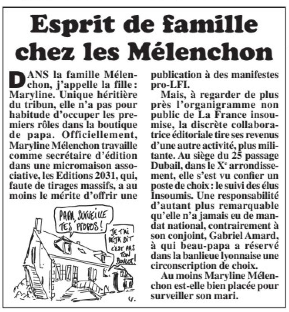 jyves94's tweet image. Possible d'avoir la même étude avec ceux qui se gavent avec l'argent public et qui en font profiter sa maitresse, son ex, sa fille, son gendre, son chauffeur, son valet qui écrit ses tweets ?

#Mélenchon a l'esprit de famille.

#LFI #Parasites #Baltringues
lecanardenchaine.fr/politique/5375…