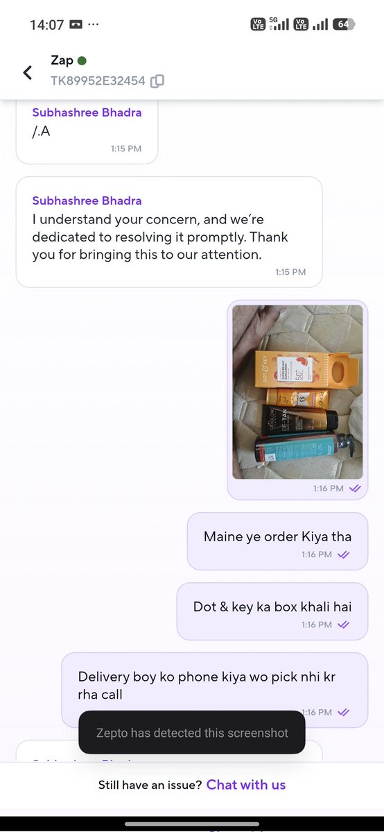 quazi_fahad_'s tweet image. Zepto, I am deeply disappointed. Despite your claims, I have proof that the item was missing. If this is not resolved immediately, I will escalate this publicly and legally."@ZeptoNow @zeptocares #customerRights #Fraud