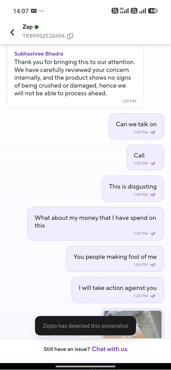 quazi_fahad_'s tweet image. Zepto, I am deeply disappointed. Despite your claims, I have proof that the item was missing. If this is not resolved immediately, I will escalate this publicly and legally."@ZeptoNow @zeptocares #customerRights #Fraud