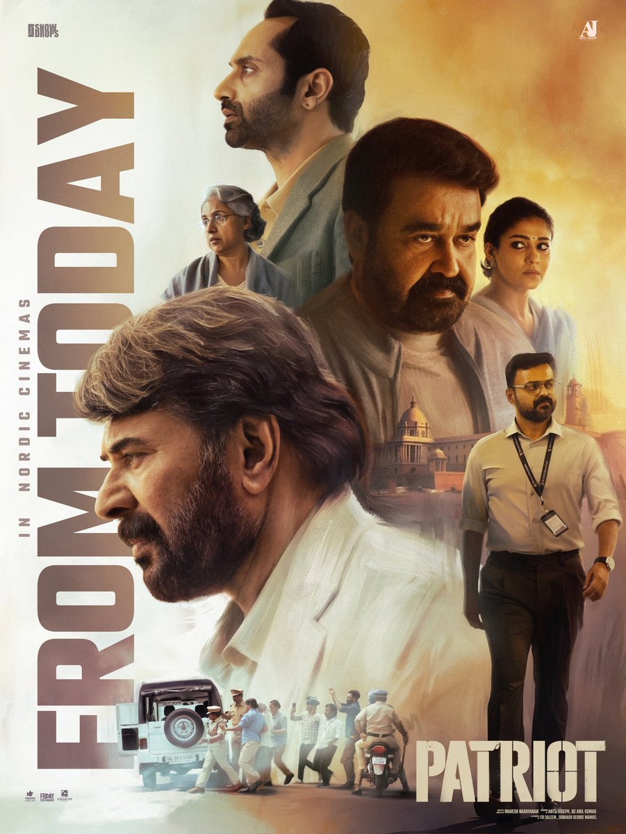 aravind_ravind's tweet photo. Today isn’t just another release — it’s history in motion. 🔥The legends Mohanlal and Mammootty reunite on the big screen after years… and #Patriot is where it all explodes. 💥🫶

Grand Nordics (excl. Sweden) release by @SnowdropsAs 🔥 https://t.co/SCV8eb8Scv