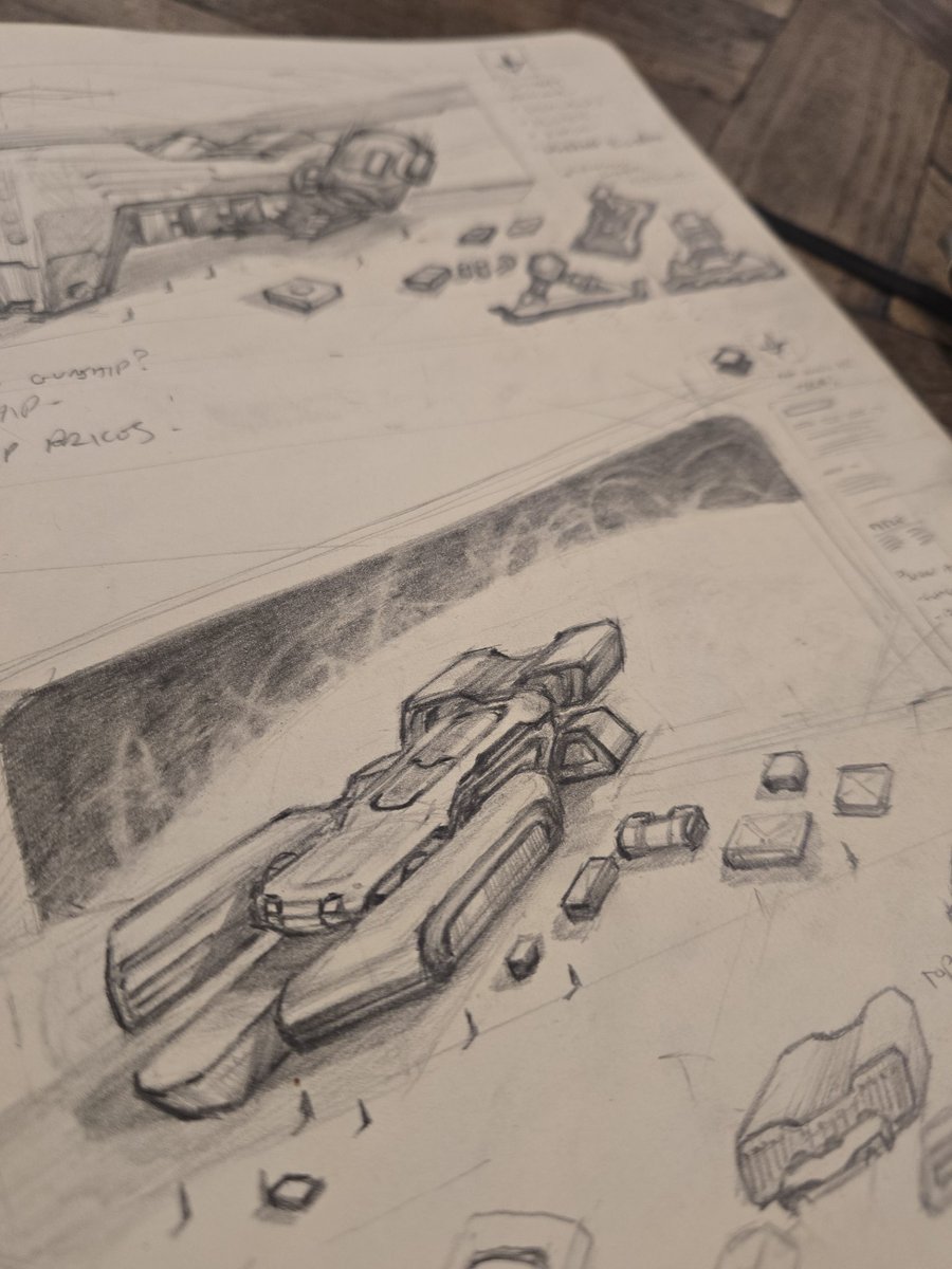 alexdrummo's tweet image. Protospace ship concepts + sketches, pencil is best.  #conceptart #traditional #drawing #spaceships #gamedev