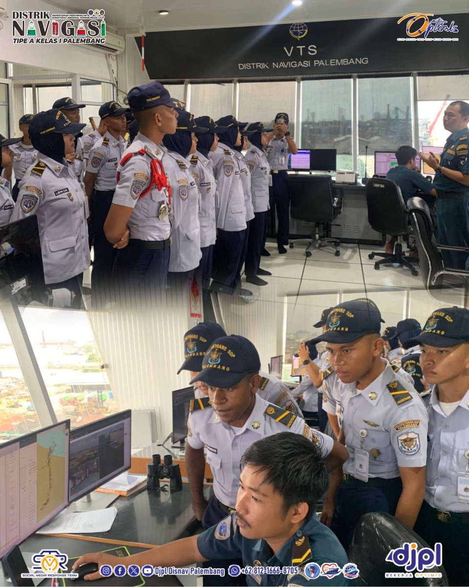 DisnavPalembang's tweet photo. Melihat lebih dekat dapur navigasi! 🧭

​Mahasiswa Poltek Trans SDP Palembang belajar langsung mengenai sistem VTS &amp; keselamatan maritim di @disnavpalembang. Sinergi teori &amp; praktik untuk cetak perwira transportasi handal. 🇮🇩

​#SDMUnggul #MaritimIndonesia #VTS https://t.co/FO9FemvSoM