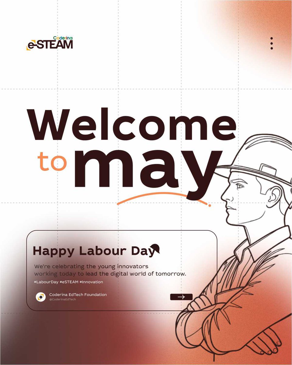 esteam_coderina's tweet photo. Celebrating the strength of our workforce! 🙌
Every great project is the result of hard work and collaboration. To our students, mentors, and professionals—thank you for your dedication to innovation.
Happy Labour Day! 
#MayDay #eSTEAM #Innovation https://t.co/ARq63AzW0F