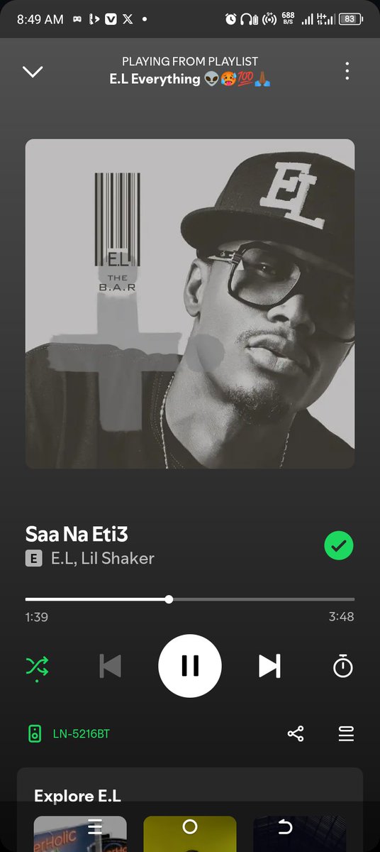 70.
#DisciplesOfEL
#LomiUk2May26
#MIA is out now 👽💙🙏🏾

Saa Na Eti3 By E.L ft <a href="/Shakerthis/">Shaker</a> 🔥🔥🔥🔥

#StreamingOnSpotify 

<a href="/Spotify/">Spotify</a> : open.spotify.com/track/1CmAxnM0…