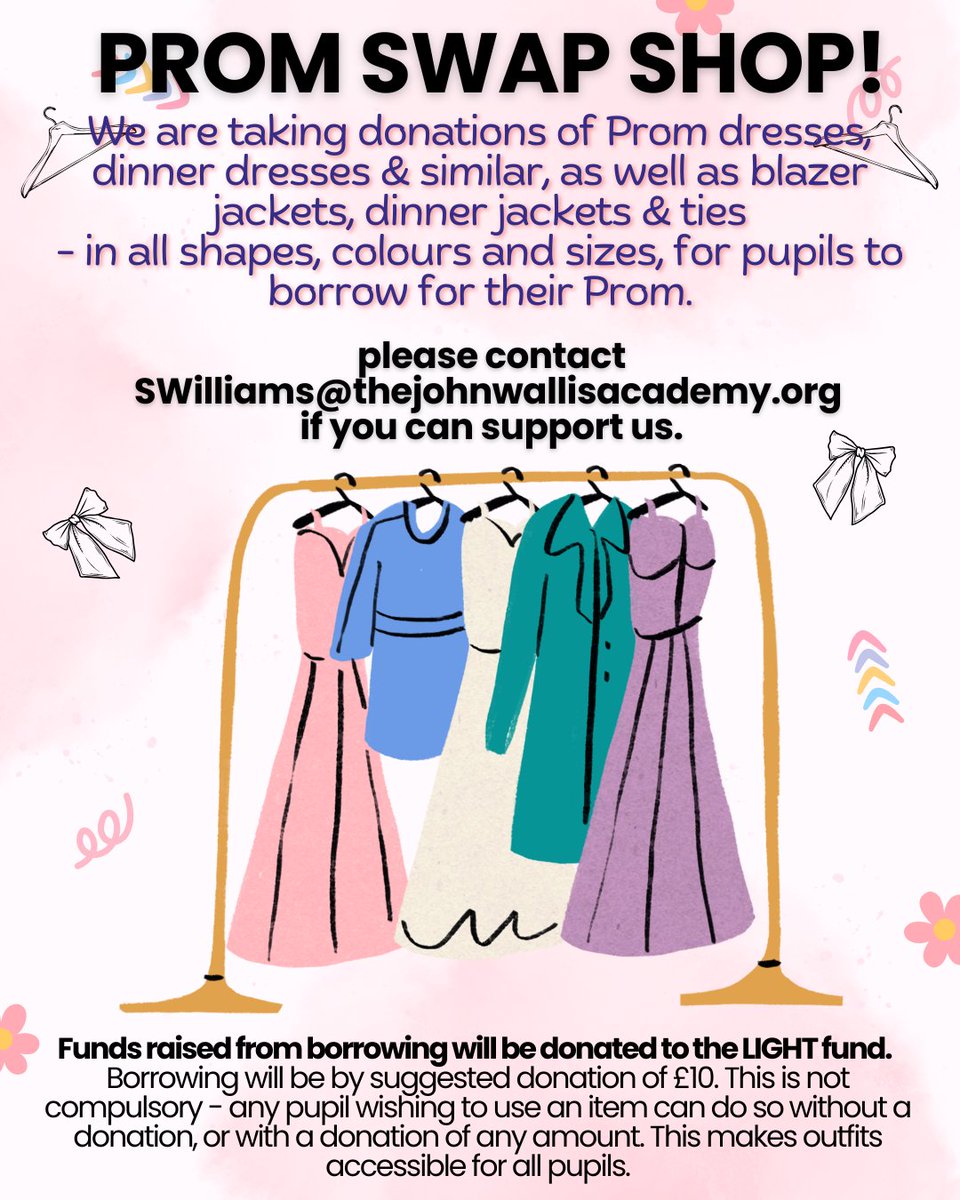 Prom season is almost here & we believe every pupil deserves to feel  amazing prom night-without pressure of expensive outfits. We are hosting a  Prom Swap Shop: We are looking for pre-loved