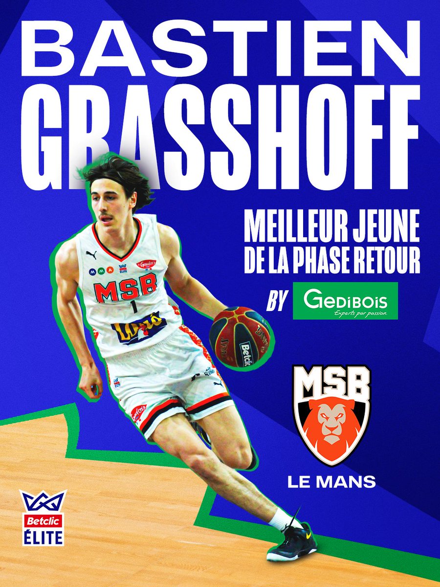 Betclic_ELITE's tweet image. Et le meilleur jeune que vous avez élu pour la phase retour est … Bastien GRASSHOFF (18 ans) ! 💎🇫🇷
Une première récompense en Betclic ÉLITE pour le crack du @MSB_Officiel 🔥

#basketball #betclicelite