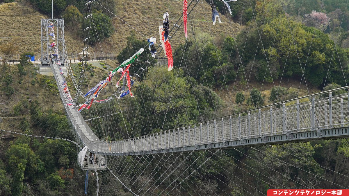 psys_vision's tweet photo. 大阪・茨木の #GRAVITATEOSAKAへ📍
ここには日本最長の歩行者専用つり橋「GODA BRIDGE」があるんだ👀

サイズビジョンでも、今後いろいろなコンテンツに関わっていく予定だよ✨

鯉のぼりイベントは5/6まで開催中🎏
https://t.co/3kfQ4Vzv7N

#GODABRIDGE
#映像制作 #動画制作 #マーケティング https://t.co/ofJ4RMCQKr