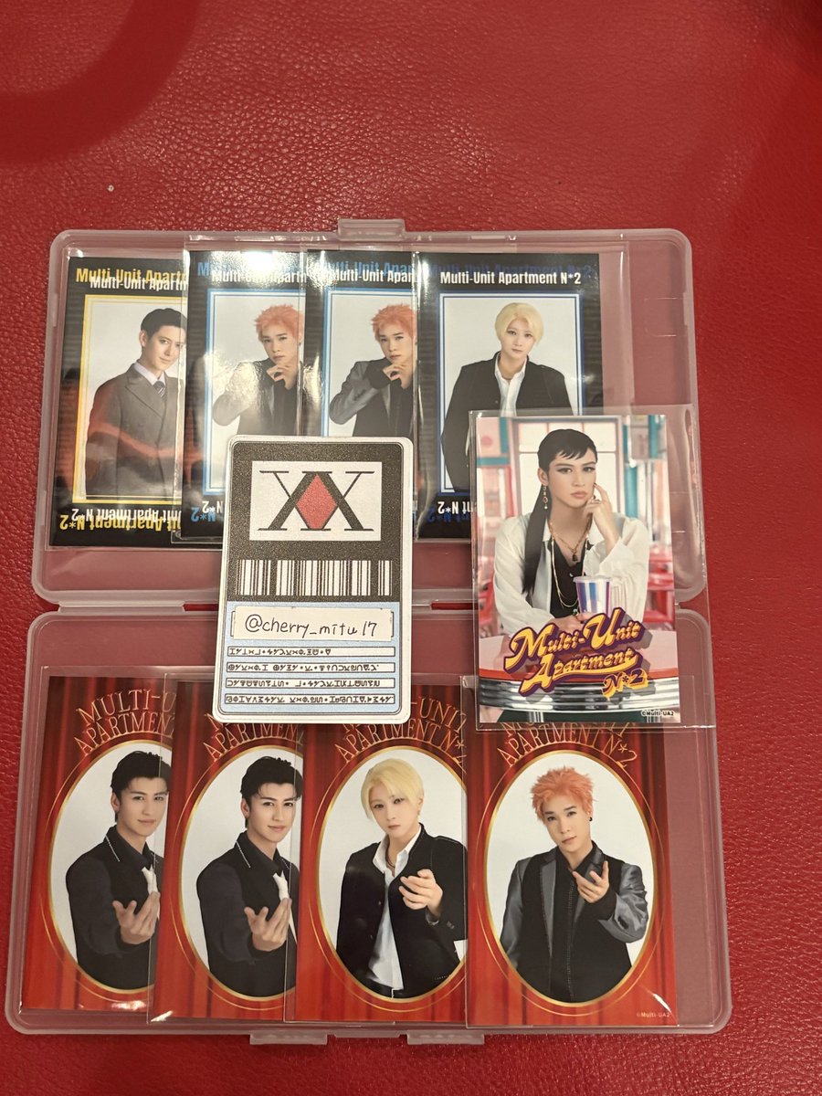 cherry__mitu17's tweet photo. 【譲渡】 Multi-Unit Apartment N*2　マルチユニットアパートメント　マルアパ　ランダムハーフブロマイド　ランブロ

譲 ビビ、ゾーイ、クロエ、チャールズ

求　定価（各300円）

本日会場付近にてお手渡し
検索からでもお声掛けください https://t.co/ptSLHjMfW4